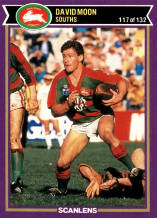 1987 Scanlens Common Card - Base 117 David Moon South Sydney Rabbitohs