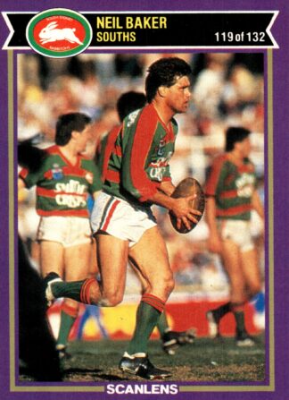 1987 Scanlens Common Card - Base 119 Neil Baker South Sydney Rabbitohs