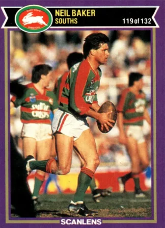 1987 Scanlens Common Card - Base 119 Neil Baker South Sydney Rabbitohs