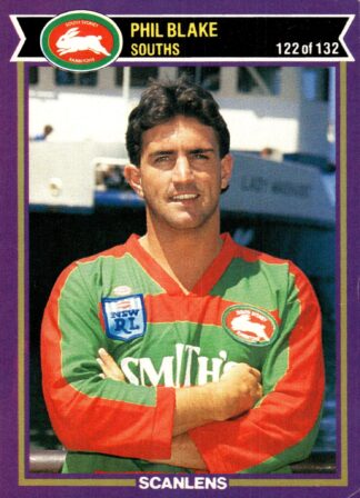 1987 Scanlens Common Card - Base 122 Phil Blake South Sydney Rabbitohs