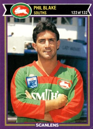 1987 Scanlens Common Card - Base 122 Phil Blake South Sydney Rabbitohs