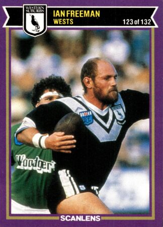 1987 Scanlens Common Card - Base 123 Ian Freeman Western Suburbs Magpies