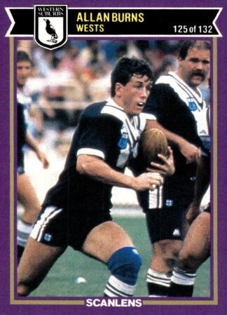 1987 Scanlens Common Card - Base 125 Allan Burns Western Suburbs Magpies
