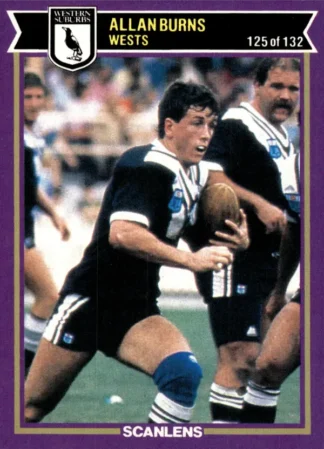 1987 Scanlens Common Card - Base 125 Allan Burns Western Suburbs Magpies