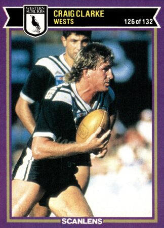 1987 Scanlens Common Card - Base 126 Craig Clarke Western Suburbs Magpies