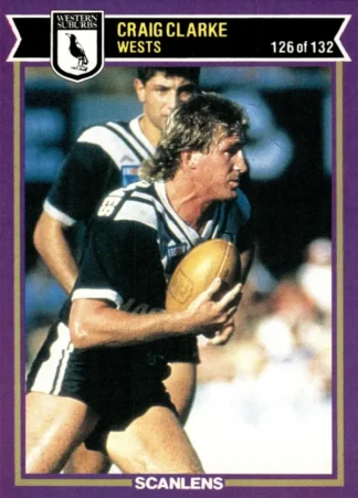 1987 Scanlens Common Card - Base 126 Craig Clarke Western Suburbs Magpies