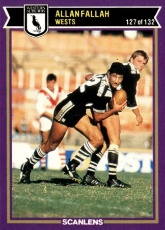 1987 Scanlens Common Card - Base 127 Allan Fallah Western Suburbs Magpies