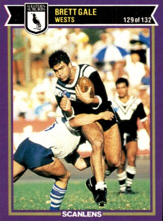 1987 Scanlens Common Card - Base 129 Brett Gale Western Suburbs Magpies