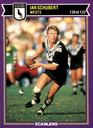 1987 Scanlens Common Card - Base 130 Ian Schubert Western Suburbs Magpies