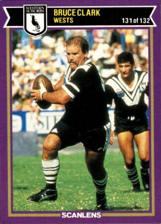 1987 Scanlens Common Card - Base 131 Bruce Clark Western Suburbs Magpies