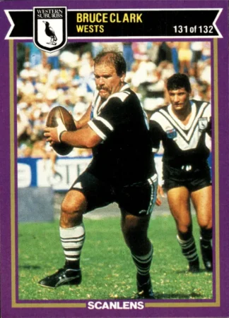 1987 Scanlens Common Card - Base 131 Bruce Clark Western Suburbs Magpies