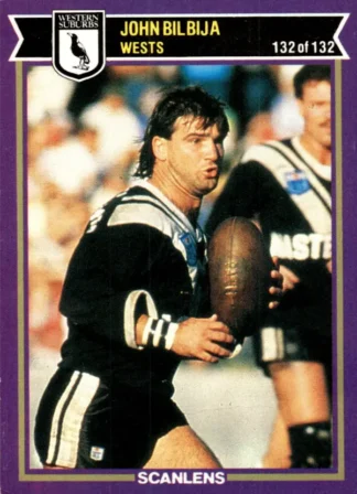 1987 Scanlens Common Card - Base 132 John Bilbija Western Suburbs Magpies