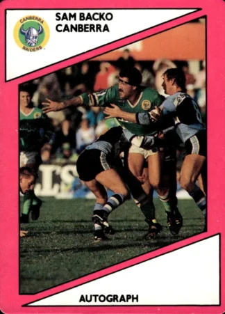 1988 Scanlens Common Card - Base 013 Sam Backo Canberra Raiders