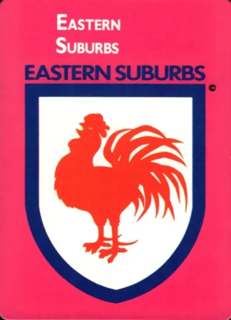 1988 Scanlens Common Card - Base 019 Logo Eastern Suburbs Roosters
