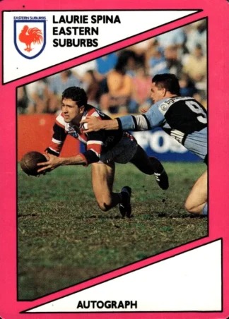 1988 Scanlens Common Card - Base 026 Laurie Spina Eastern Suburbs Roosters