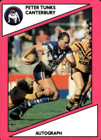 1988 Scanlens Common Card - Base 048 Peter Tunks Canterbury Bulldogs