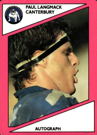1988 Scanlens Common Card - Base 052 Paul Langmack Canterbury Bulldogs