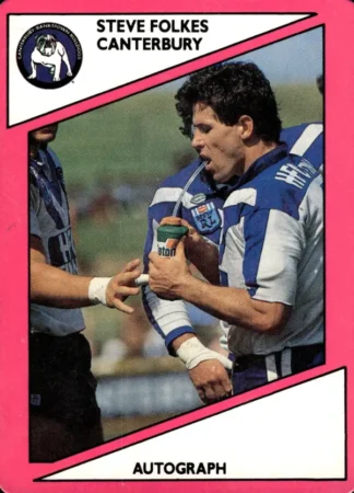 1988 Scanlens Common Card - Base 054 Steve Folkes Canterbury Bulldogs
