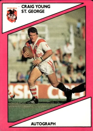 1988 Scanlens Common Card - Base 073 Craig Young St George Dragons