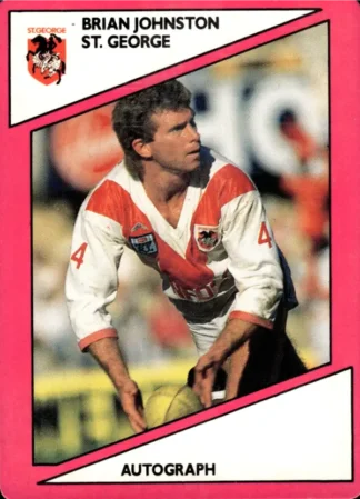 1988 Scanlens Common Card - Base 074 Brian Johnston St George Dragons