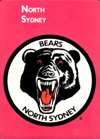 1988 Scanlens Common Card - Base 081 Logo North Sydney Bears