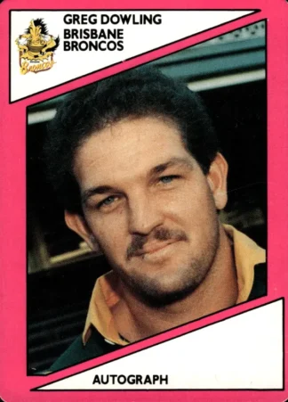 1988 Scanlens Common Card - Base 115 Greg Dowling Brisbane Broncos