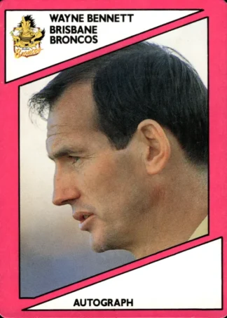 1988 Scanlens Common Card - Base 118 Wayne Bennett Brisbane Broncos