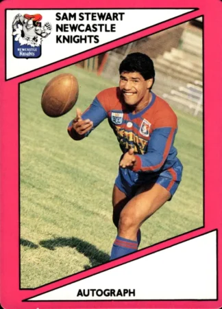 1988 Scanlens Common Card - Base 130 Sam Stewart Newcastle Knights