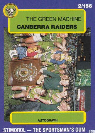 1990 Stimorol Common Card - Base 002 Team Canberra Raiders