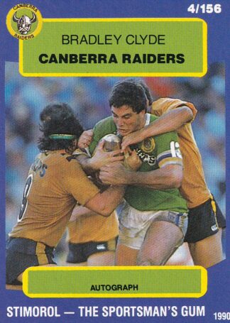 1990 Stimorol Common Card - Base 004 Bradley Clyde Canberra Raiders