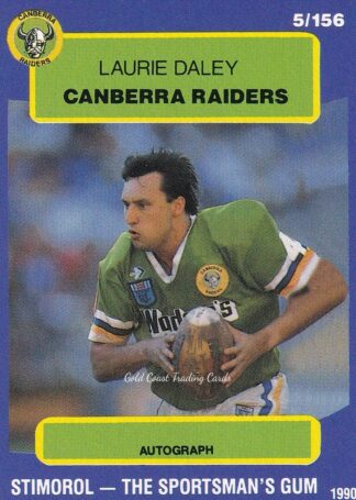 1990 Stimorol Common Card - Base 005 Laurie Daley Canberra Raiders