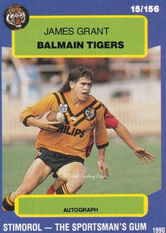 1990 Stimorol Common Card - Base 015 James Grant Balmain Tigers