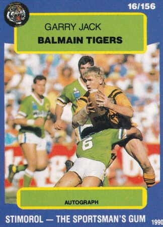 1990 Stimorol Common Card - Base 016 Garry Jack Balmain Tigers