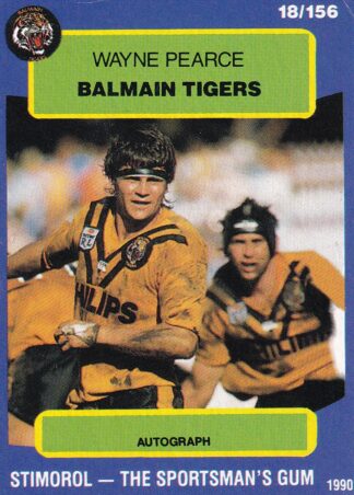 1990 Stimorol Common Card - Base 018 Wayne Pearce Balmain Tigers