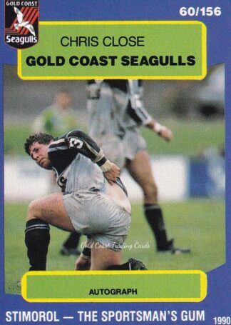 1990 Stimorol Common Card - Base 060 Chris Close Gold Coast Seagulls