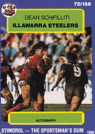 1990 Stimorol Common Card - Base 072 Dean Schifilliti Illawarra Steelers
