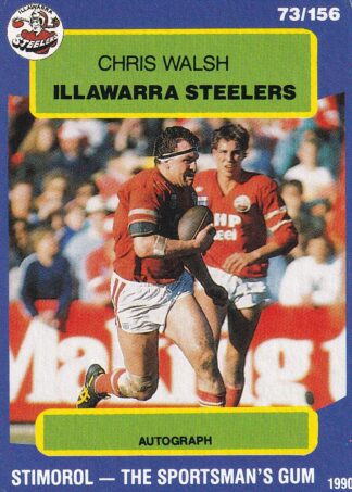 1990 Stimorol Common Card - Base 073 Chris Walsh Illawarra Steelers