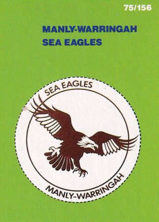 1990 Stimorol Common Card - Base 075 Logo Manly Sea Eagles
