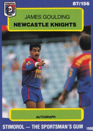 1990 Stimorol Common Card - Base 087 James Goulding Newcastle Knights
