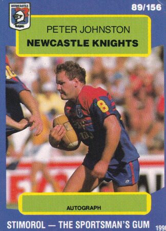 1990 Stimorol Common Card - Base 089 Peter Johnston Newcastle Knights