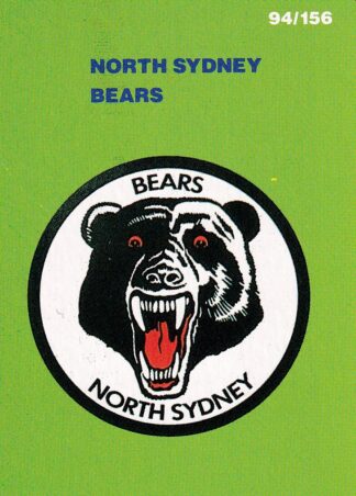 1990 Stimorol Common Card - Base 094 Logo North Sydney Bears