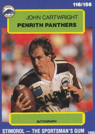 1990 Stimorol Common Card - Base 116 John Cartwright Penrith Panthers