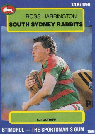 1990 Stimorol Common Card - Base 136 Ross Harrington South Sydney Rabbitohs
