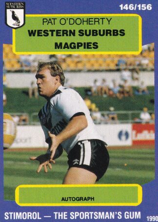 1990 Stimorol Common Card - Base 146 Pat O'Doherty Western Suburbs Magpies