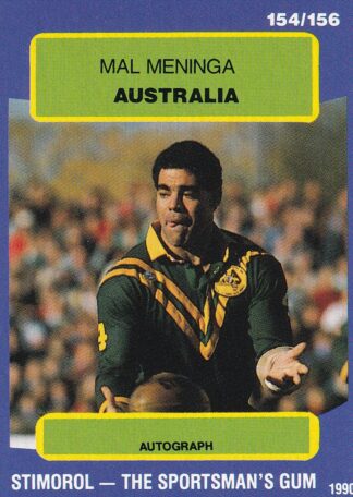 1990 Stimorol Common Card - Base 154 Mal Meninga Australia