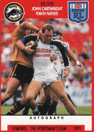 1991 Stimorol Common Card - Base 025 John Cartwright Penrith Panthers