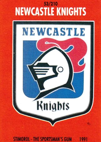 1991 Stimorol Common Card - Base 053 Logo Newcastle Knights