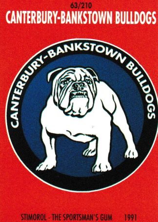 1991 Stimorol Common Card - Base 063 Logo Canterbury Bulldogs