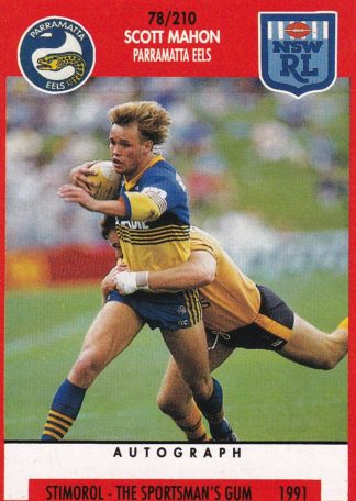 1991 Stimorol Common Card - Base 078 Scott Mahon Parramatta Eels