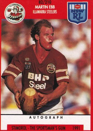 1991 Stimorol Common Card - Base 082 Martin Ebb Illawarra Steelers